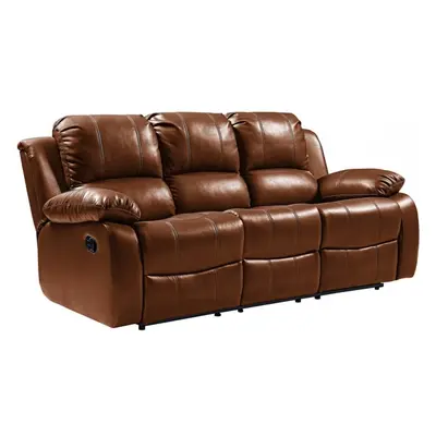 Valencia Tan Leather Seater Recliner Sofa