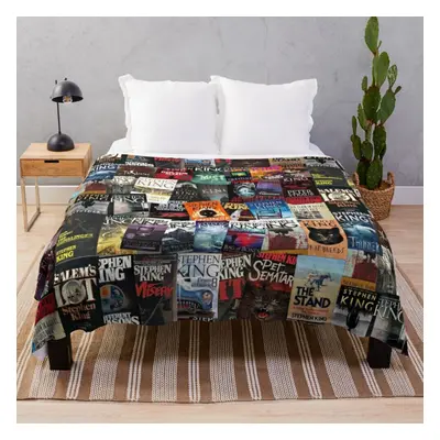 Fleece Throw Blanket Stephen King Book Covers, Horror Bookworm for Sofa Couch Kids x Inches