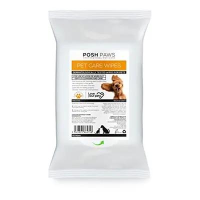 Posh Paws Pet Wipes | Multi Purpose | Cleaning On The Go | Suitable for Cats & Dogs | Pack, Whit