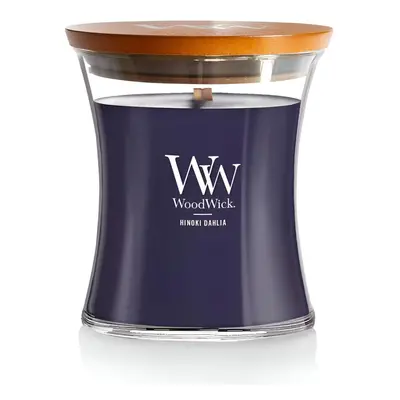 WoodWick Medium Hourglass Candle Hinoki Dahlia - Premium Soy Blend Wax Pluswick Innovation Wood 