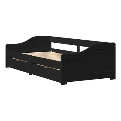 vidaXL Day Bed with Drawers without Mattress IRUN Black 90x200 cm sofa bed