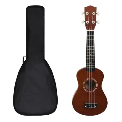 vidaXL Soprano Ukulele Set with Bag for Kids Dark Wood 21" Music Instrument