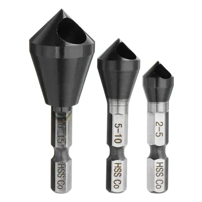 Drillpro HRC89 TiAlN Countersink Drill Bit M35 Cobalt Deburring Chamfer Drill Bit 2-5/5-10/10-15