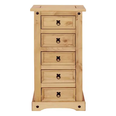 Corona Drawer Narrow Chest of Drawers Tallboy Mexican Solid Pine