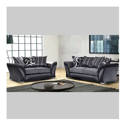 (Black Grey, 3+2 Seater Sofa ) Mario 3+2 Seater and Corner Bedroom Luxuries Sofa