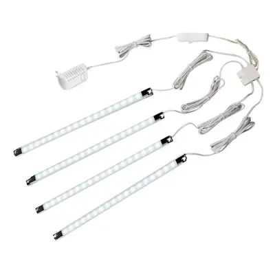 (White) LED Light Bar Kit - 4X 30cm Display Lighting for Detolf Cabinets / Under Cabinet Shelves