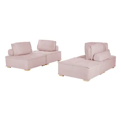 Modular Fabric Sofa Set Pink TIBRO