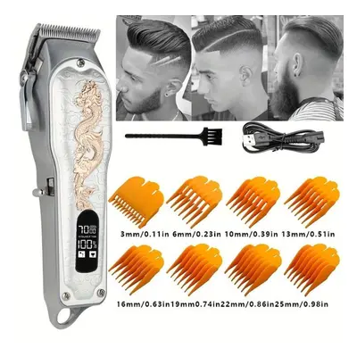 (as the picture, LJP8) Dragon Pattern Electric Hair Clipper - Professional Salon Grade Clipper F