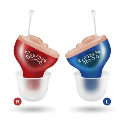 (red,blue) Mini Invisible Hearing Aids For Deafness Wireless Headphones Ear Adjustment Tools Aud