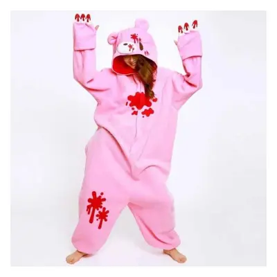 (pink, XL) Gloomy Cosplay Costume Bear Fleece Anime Onesies Pajamas Adult One-piece Pyjamas Slee