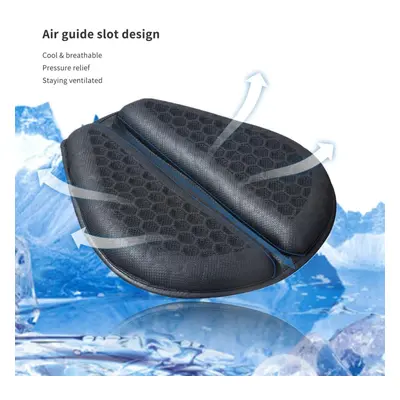 (black, One size) Motorcycle Seat Cushion, Motorcycle Gel Seat Pad With 3D Honeycomb Shock-absor