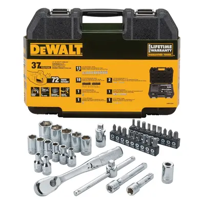 Dewalt Piece General Maintenance Kit Spanner Mechanics Socket Set 1/4" Metric