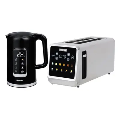 GEEPAS 5-in-1 Digital Slice Long Toaster & Electric Kettle Set