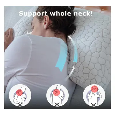 (Pack of 1, Deep Center) Adjustable Neck Pillow, Orthopedic & Ergonomic Curved Neck Support, Bed