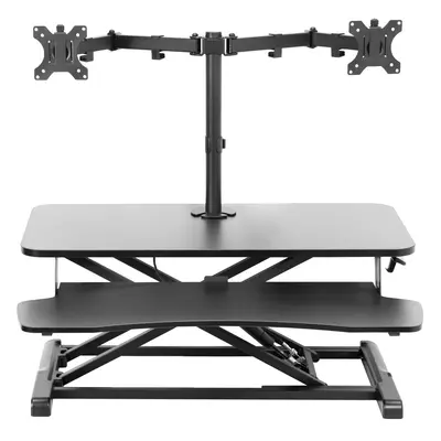 VIVO Height Adjustable cm Standing Desk Converter with Dual to inch Monitor Stand, Sit Stand Mon