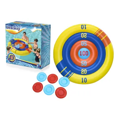 Inflatable Pool Game with Frisbees & Durable 140cm Shield