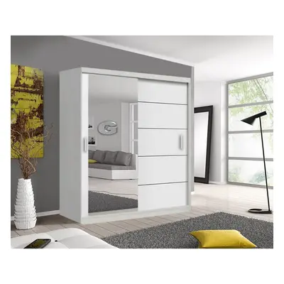 (White, 120cm) Lyon Sliding Mirror Wardrobe in size and color