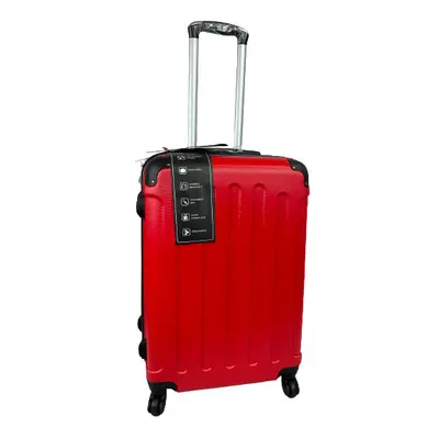 (Red, Medium) Hampton & Stewart Spinner wheel HardShell Suitcase