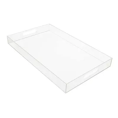 Kurtzy Clear Acrylic Plastic Serving Tray with Handles - L50 x W30cm / 19.69 x 11.81 Inches - Ex