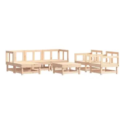 (natural pine) vidaXL Garden Lounge Set Outdoor Modular Sofa Set Piece Solid Wood Pine