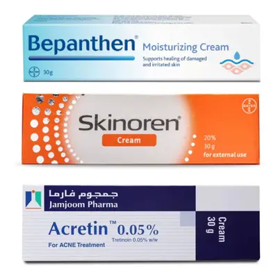 Bepanthen Moisturizing Cream 30g Healing Damaged Skin |Skinoren Cream 30g Block Acne & Pimples C