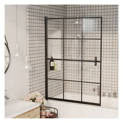 vidaXL Shower Enclosure ESG Black Bathroom Shower Cabin Cabinet Cubicle Screen