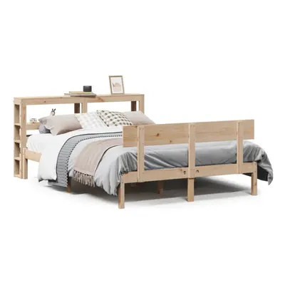 (natural, x cm) vidaXL Bed Frame with Headboard Bed Base Bedstead 100x200 cm Solid Wood Pine