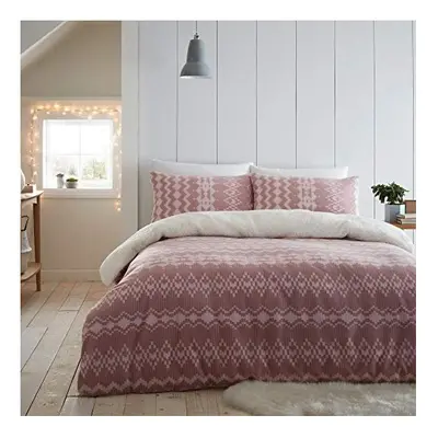 Catherine Lansfield Alpine Fleece Single Duvet Set Blush