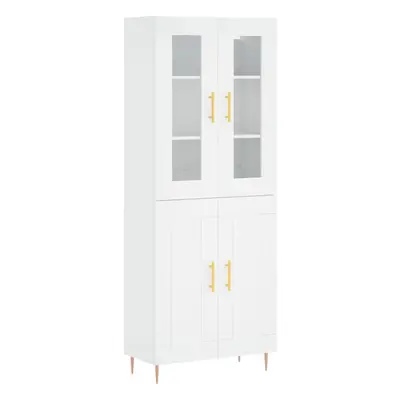 (white, wood doors) vidaXL Highboard Sideboard Tall Storage Cabinet Side Cabinet Engineered Wood