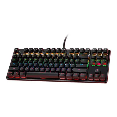 (Black, Black Switch) Mechanical Keyboard Keys TKL Layout USB Wired Detachable Panel Blue/Black 