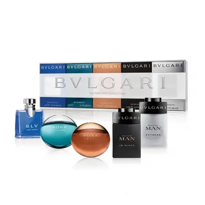 Bvlgari Pcs Mini Set For Men: Blv Ml + Aqua Ml + Aqua Amara Ml + Man In Black Ml + Man Extreme M