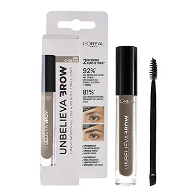 L'Oreal Paris UnbelievaBrow Long-Lasting Brow Gel Brown, Smudge-Proof, Transfer-Proof, Waterproo