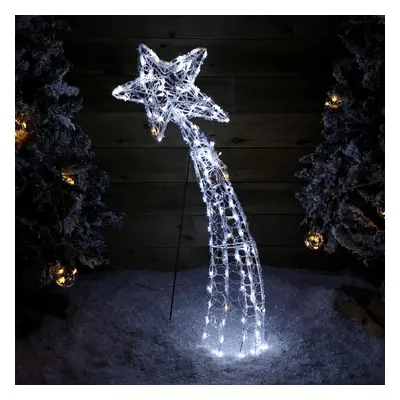 90cm Light up Soft Acrylic 2D Shooting Christmas Star with LEDs in White & Warm White