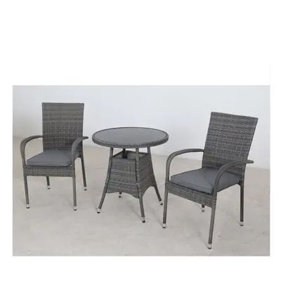 Heaton Seater Bistro Set with 70cm Table - Grey