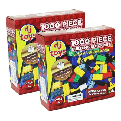 (Red, 2) Kids Building Bricks Blocks Piece Construction Toy Compatible Play Game Set