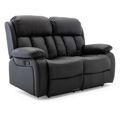 (Black, Seater) CHESTER HIGH BACK BOND GRADE LEATHER RECLINER 3+2+1 SUITE SOFA ARMCHAIR SET