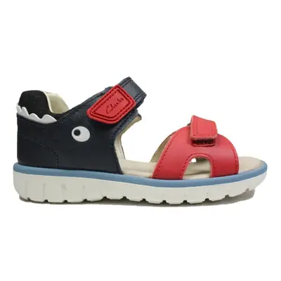 Roam Scale Toddler | Navy/Red Leather | Childrens Rip Tape Sandals