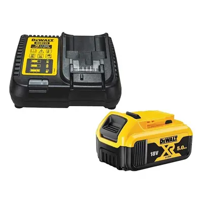 DEWALT DCB184 5.0ah 18v XR Lithium Ion Battery + DCB115 Charger, Yellow