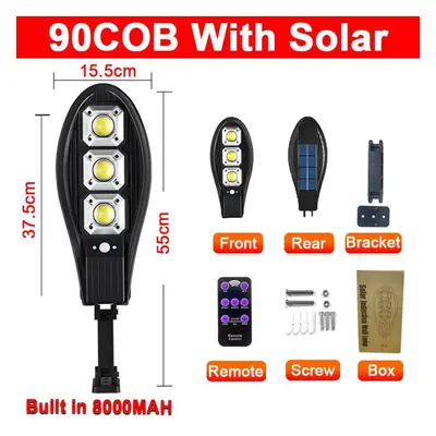 (90COB) 10000w Super Bright Outdoor Solar Lamp Waterproof Ultra Wide Lighting Street Light Human