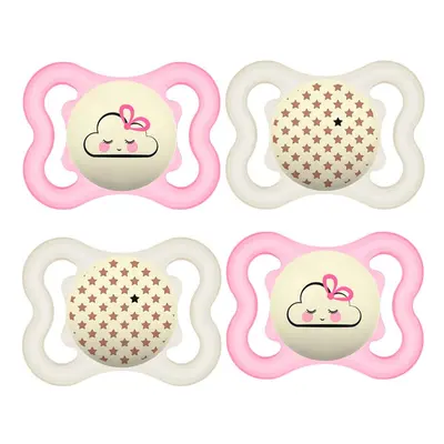 Supreme Night Soothers Months (Pack of 4), Thinner and Softer Baby Soother, Glow in The Dark Soo