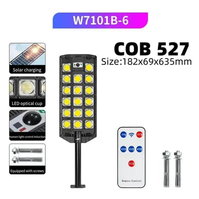 (W7100B-6) New Led Strong Light Street Light Three Row Cob Solar Lights Balcony Induction Light 