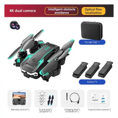 (green, Green-Dual camera-3 B) New S6 Drone Esc Dual Camera Hd Aerial Photography Obstacle Avoid