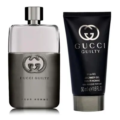 Gucci Guilty Pcs Set For Men: 1.7 Eau De Toilette Spray + 1.7 Shower Gel (Hard Box)