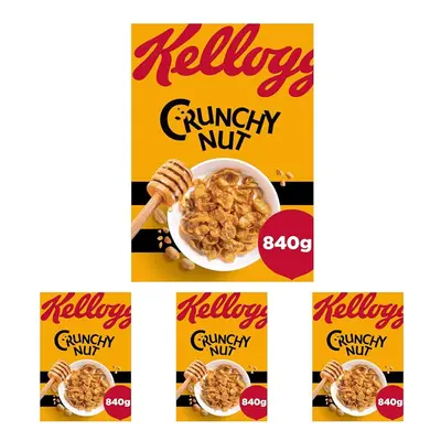 Kellogg's Crunchy Nut Breakfast Cereal Big Box, 840g (Pack of 4)