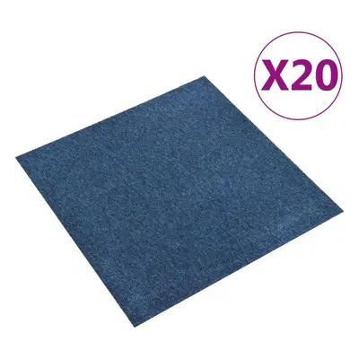 vidaXL 20x Carpet Floor Tiles mÂ² 50x50 cm Dark Blue Flooring Mat Bedroom