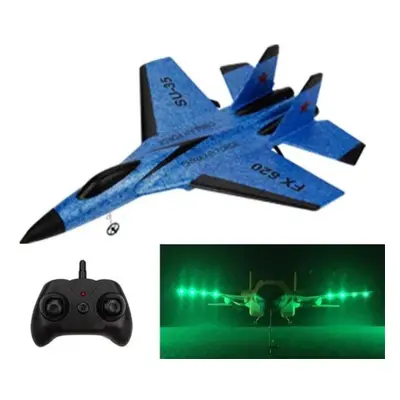 (blue, battery) 2.4g Glider Remote Control Drone Night Flight Fixed Wing Aircraft With Flash Lig