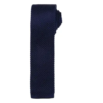 (One Size, Navy) Premier Mens Slim Textured Knit Effect Tie (Pack of 2)