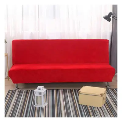 (red, Size) Plush Sofa Bed Cover Solid All -inclusive Slipcover For Sofa Bed Without Armrest Cou