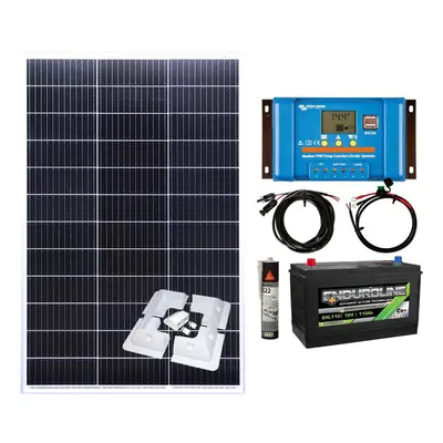 Victron 150w Mono Solar Panel Kit Battery+ Charging Controller PWM-USB brackets