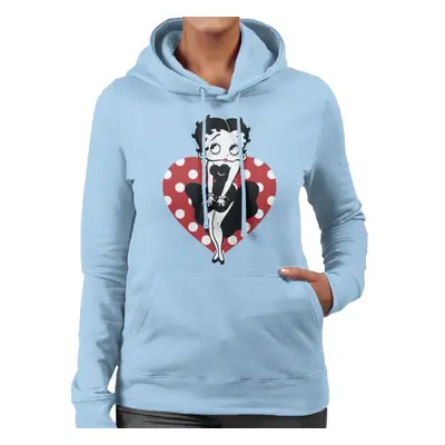 (M, Sky Blue) Betty Boop Parody Women's Hooded Sweatshirt